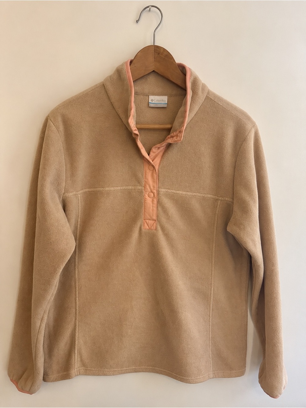 Columbia Sportswear Tan Fleece Half-Zip Pullover, Size L